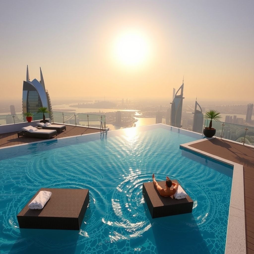 Aura Pool Sky - Dubai's Premier Rooftop Pool Experience with Infinity Views and Luxury Amenities